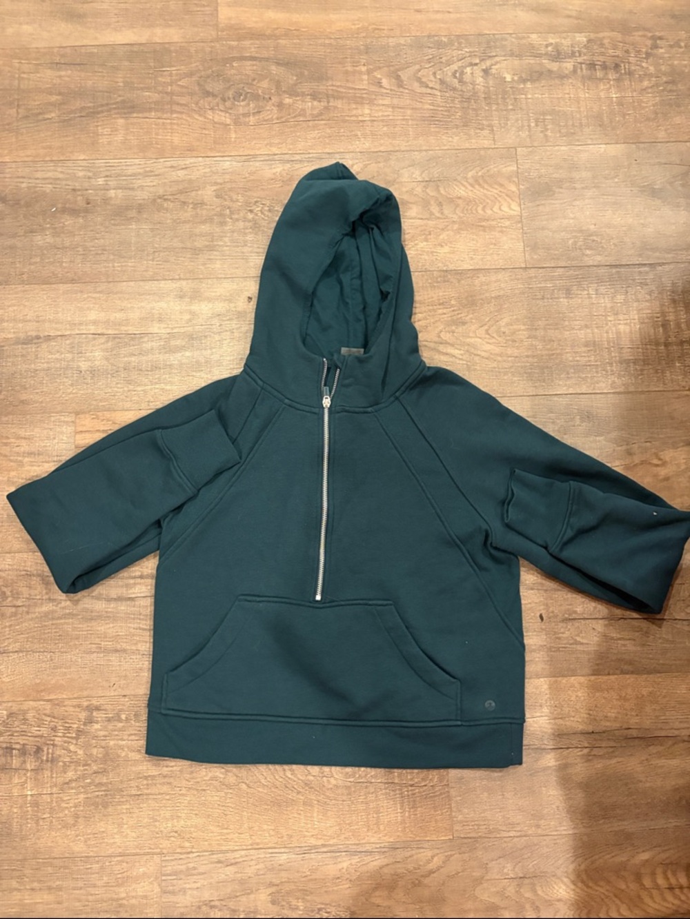 Danskin Dark Teal Half-Zip Hoodie with Metal Zipper